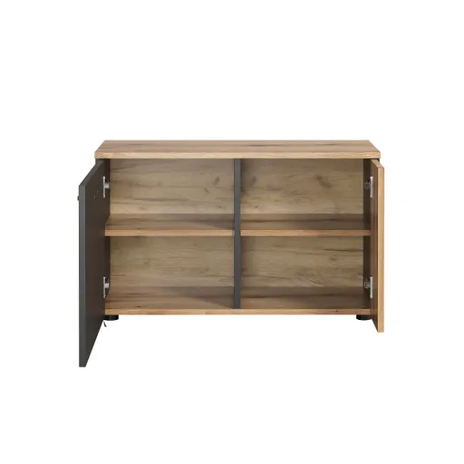Sitzbank - B ca. 80 cm, Anthrazit, Eiche Coast Evoke Nachbildung
