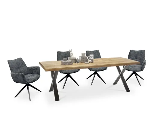 Armlehnstuhl MILENA - drehbar, Stoff, Anthrazit