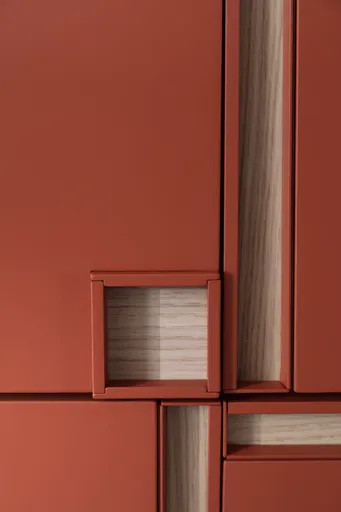 Highboard Venzone - BHT ca. 109x148x41 cm, Lack, Campari