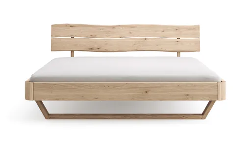 Bettgestell 1660 - Liegefläche ca. 200x200 cm, Wildeiche bianco, sandgestrahlt