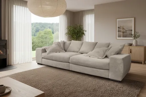 Big Sofa - Cord, Silbergrau