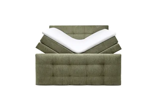 Boxspringbett SANDRIN- Liegefläche ca. 180x200 cm, Stoff, Grün