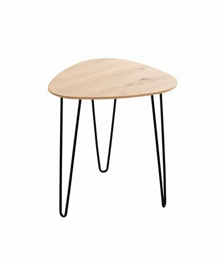 Beistelltisch - B/H/T ca. 40x43x40 cm, Eiche Nachbildung, Schwarz