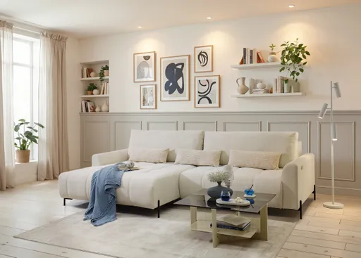 Couchtisch - LB ca. 75x75 cm, Bronze, Cremeweiß