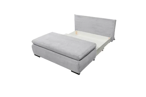 Schlafsofa - 2-Sitzer inkl. Schlaffunktion, Stoff, Hellgrau