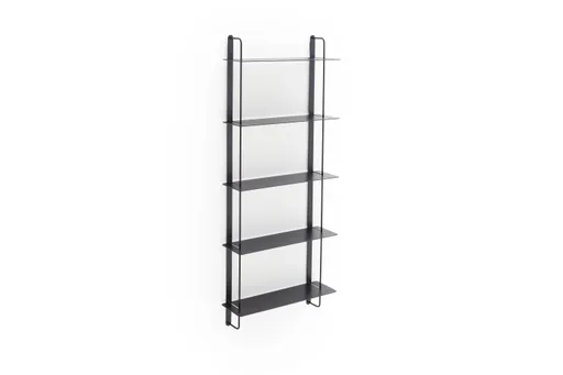 Wandregal Dagny - BHT ca. 60x146x18 cm, Metall, Schwarz