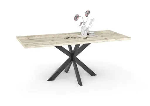 Esstisch - LB ca. 200x100 cm, Sandeiche, Schwarz