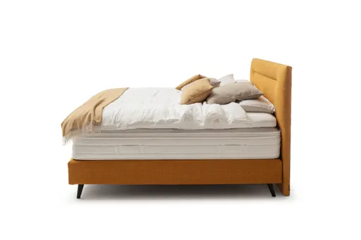 Boxspringbett Navelli 2 - Liegefläche ca. 180x200 cm, Stoff, Kurkuma
