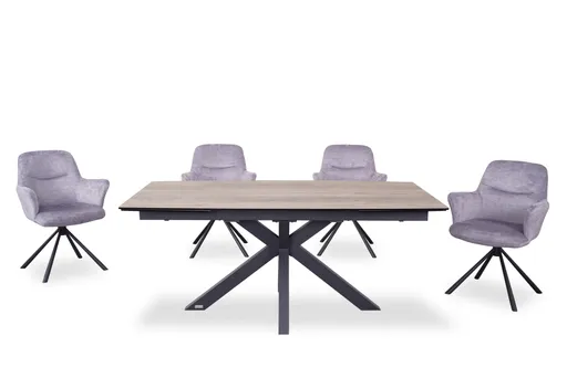 Esstisch MELANIA - ausziehbar, LB ca. 180x95 cm, Glaskeramik, Braun