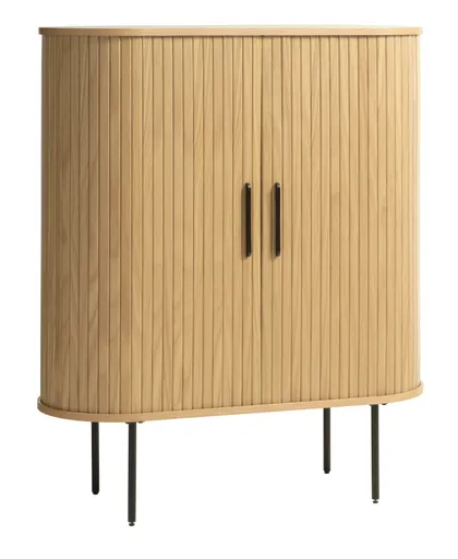 Highboard - B ca. 100 cm, Eiche Furnier, Natur