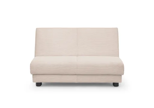  Schlafsofa EASY Optik A - 2-Sitzer ohne Armlehne, 140 cm inkl. Schlaffunktion, Cord, Beige