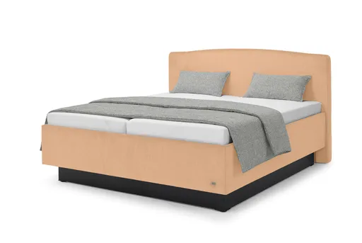 Polsterbett - Liegefläche ca. 180 x200 cm, Stoff, Apricott