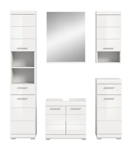 Badblock - 5-teilig, Weiß, Weiß Hochglanz