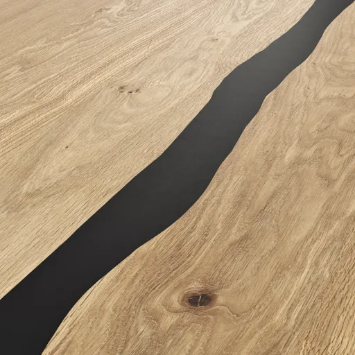 Esstisch Kima - LB ca. 220x100 cm, Wildeiche massiv mit Epoxid-Harz
