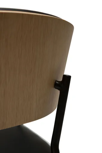 Stuhl - Furnierholz, Kunstleder, Eiche, Schwarz