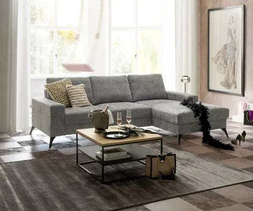 Couchtisch - LB ca. 70x70 cm, Wildeiche massiv, Schwarz