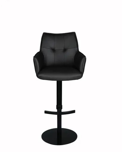 Barhocker MAKANA - drehbar, höhenverstellbar, Stoff, Schwarz