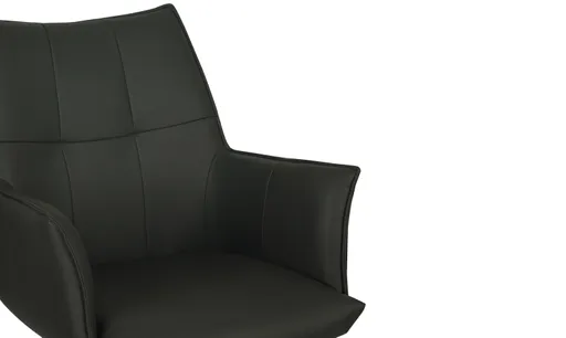 Armlehnstuhl MAKANA - drehbar, Stoff, Schwarz