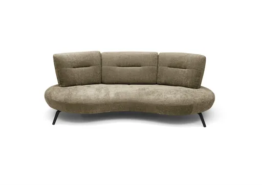 Nierensofa PACEY - 3-Sitzer, Stoff, Hellbraun