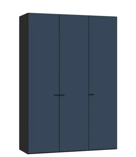 Drehtürenschrank JOIN IT- B ca. 152 cm,  Schwarz, Glas, Blaugrau, Matt