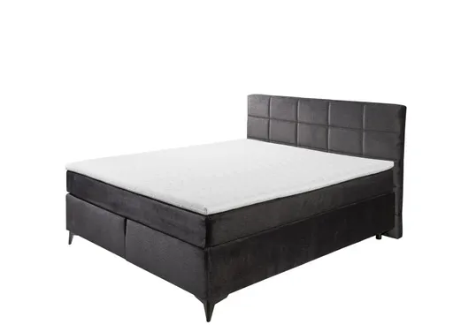 Boxspringbett- Liegefläche ca. 180x200 cm, Stoff, Schwarz