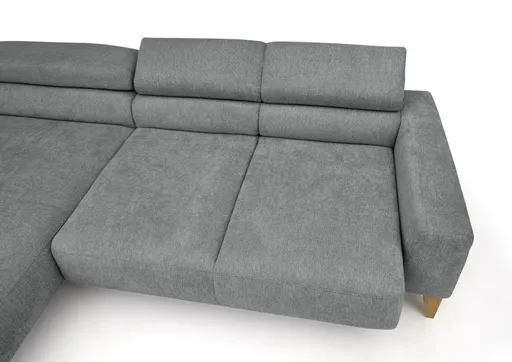 Ecksofa CHENOA - 2-Sitzer mit Longchair rechts, Sitzvorzug motorisch, Stoff, Anthrazit