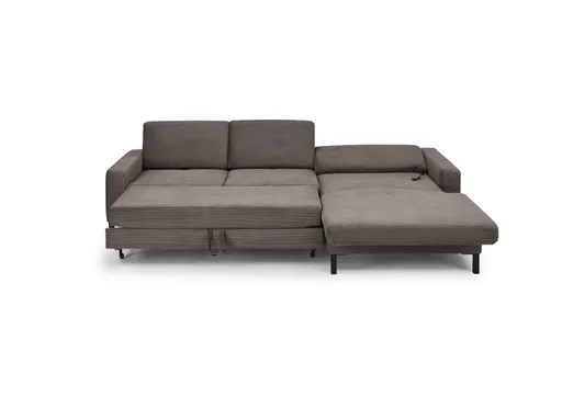  Ecksofa CALM MOVE 2.0 - 2,5-Sitzer mit Longchair rechts, Schlaffunktion, Feincord, Taupe