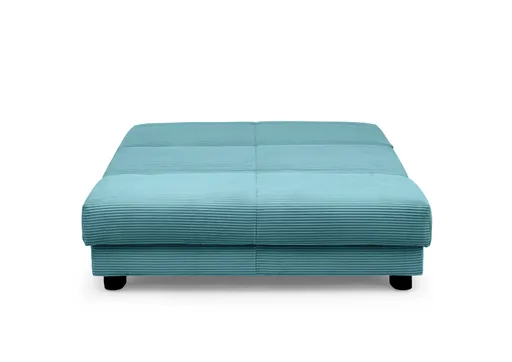  Schlafsofa EASY Optik A - 2-Sitzer ohne Armlehne, 140 cm inkl. Schlaffunktion, Cord, Türkis