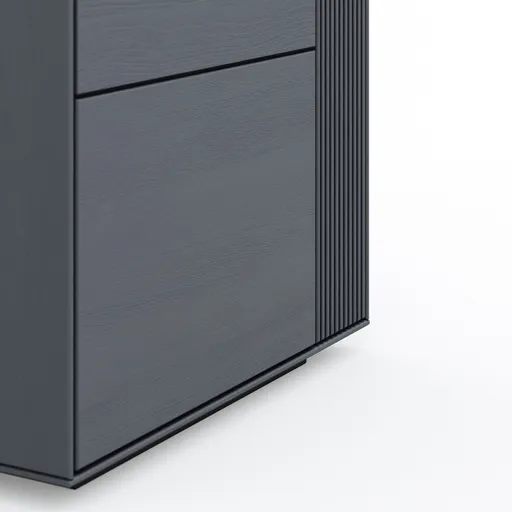 Vitrine Estana - Eiche massiv, Anthrazit