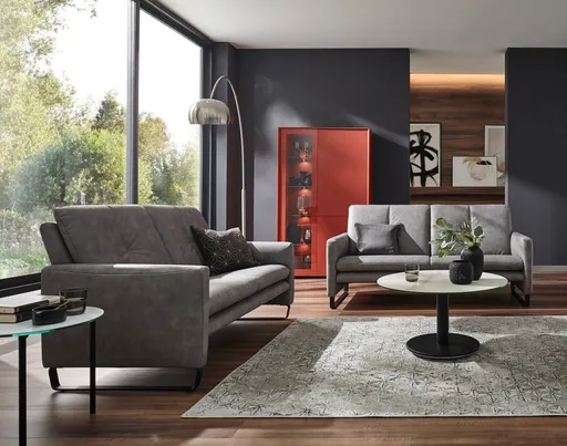 Sofa Tenero - 2,5-Sitzer, Stoff, Grau