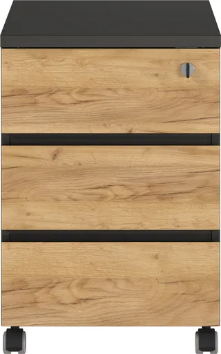 Rollcontainer GRIFFIN - Graphit, Eiche Nachbildung