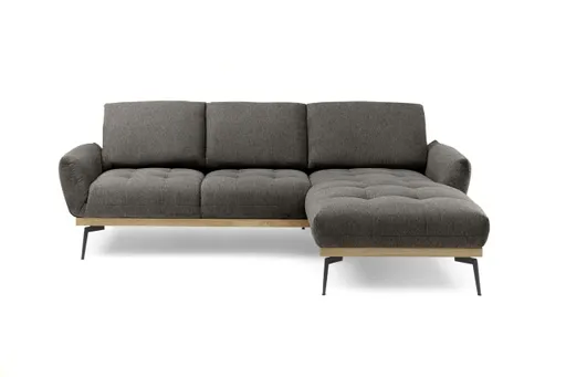 Ecksofa EDDIE - 2-Sitzer, Ecke rechts inkl. Rückenverstellungen, Stoff, Braun