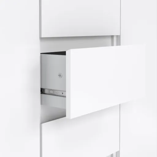 Kommode - B ca. 121 cm, Weiß Hochglanz