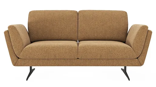 Sofa Tova - 2-Sitzer inkl. Rücken- und Armlehnfunktion, Kufe, Stoff, Kurkuma