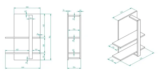 Wandboard - B ca. 65 cm, Salbeigrün, Eiche Evoke Nachbildung