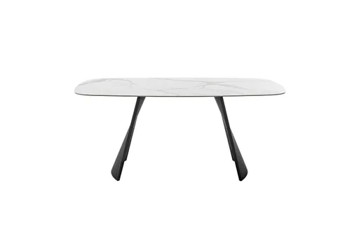 Esstisch - LB ca. 180x90 cm, Keramik, Weiß