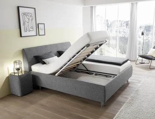 Polsterbett - Liegefläche 180x200 cm, Stoff, Anthrazit