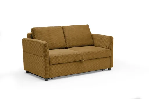 Sofa PRO FLEXX - 2-Sitzer inkl. Schlaffunktion, Stoff, Senfgelb