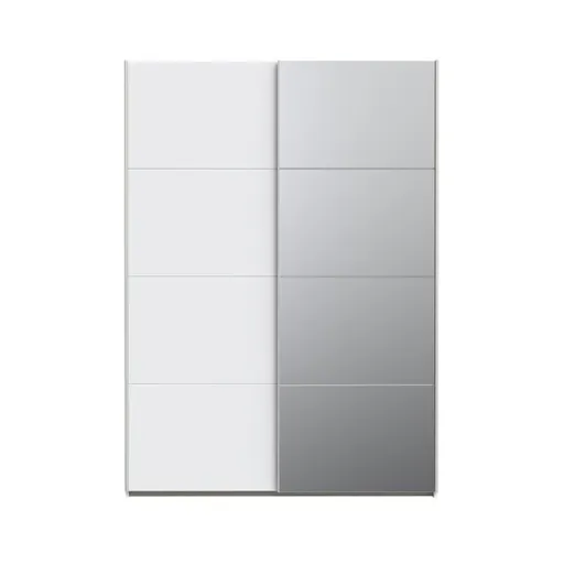 Schwebetürenschrank FREDDY 2- B ca. 150 cm, Weiß, Spiegel