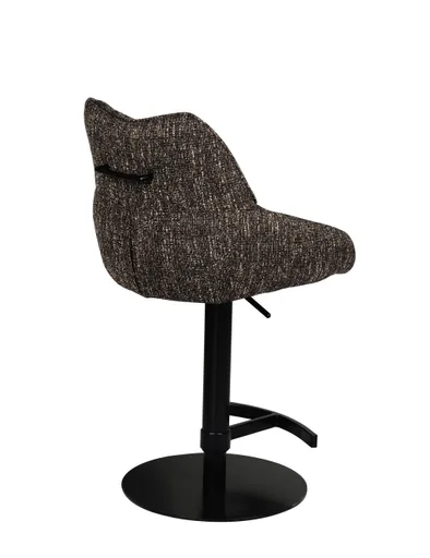 Barhocker MATTEA - drehbar, höhenverstellbar, Stoff, Dunkelbraun