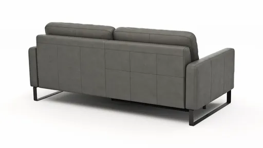 Sofa Enna - 3,5-Sitzer inklusive Relaxfunktion (motorisch) links, Leder, Grau