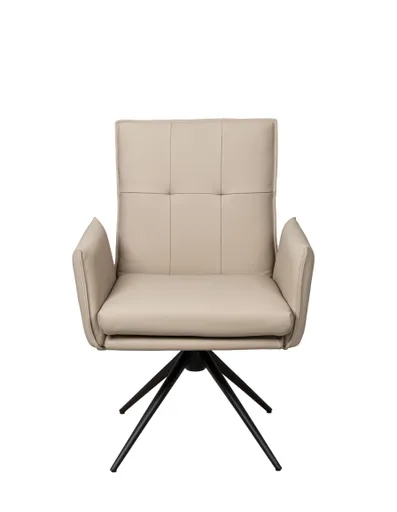 Armlehnstuhl MARCELLA - drehbar, Leder, Latte