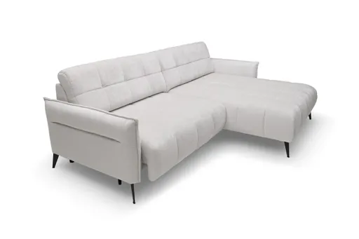 Ecksofa WALI MINI - 2-Sitzer, Ecke rechts inkl. Relaxfunktion, Stoff, Hellgrau