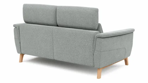 Sofa Nevin - 2,5-Sitzer inkl. Kopfpolsterverstellung, Stoff, Silbergrau