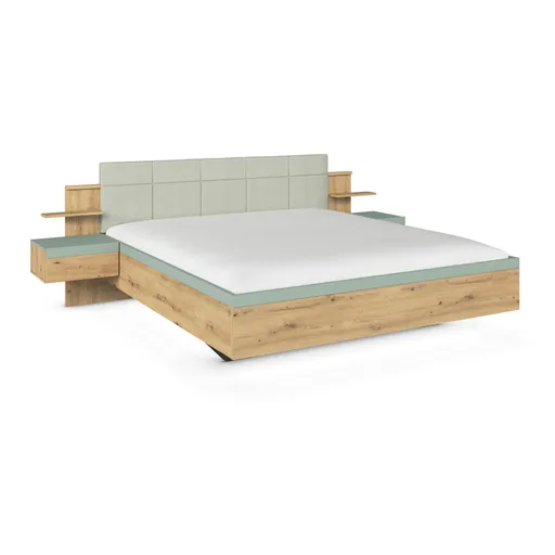 Battanlage ROMANA- Liegefläche ca. 180x200 cm, Eiche Dekor, Salbei