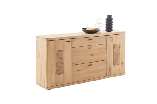 Sideboard - mit Hirnholz Applikation, Balkeneiche, massiv