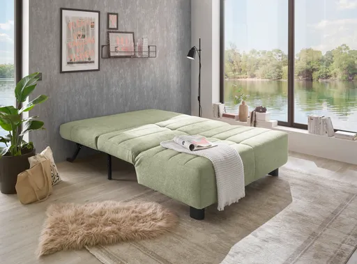 Faltsofa Easy - 2-Sitzer ohne Armlehne, ca. 140 cm inkl. Schlaffunktion, Stoff, Grün