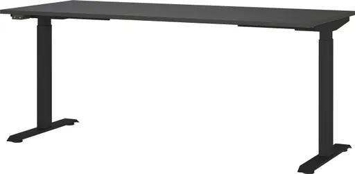 Schreibtisch GELI - höhenverstellbar, LB ca. 180x80 cm, Graphit, Schwarz