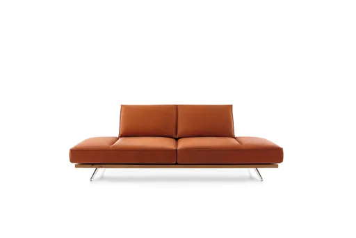 Sofa - 2,5-Sitzer, Rückenlehne/Armlehne verstellbar (manuell), Leder, Rost