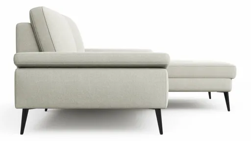 Ecksofa Houston - 1,75-Sitzer mit Longchair groß rechts, inkl. Sitztiefenverstellung und Armlehne klappbar, Stoff, Natur